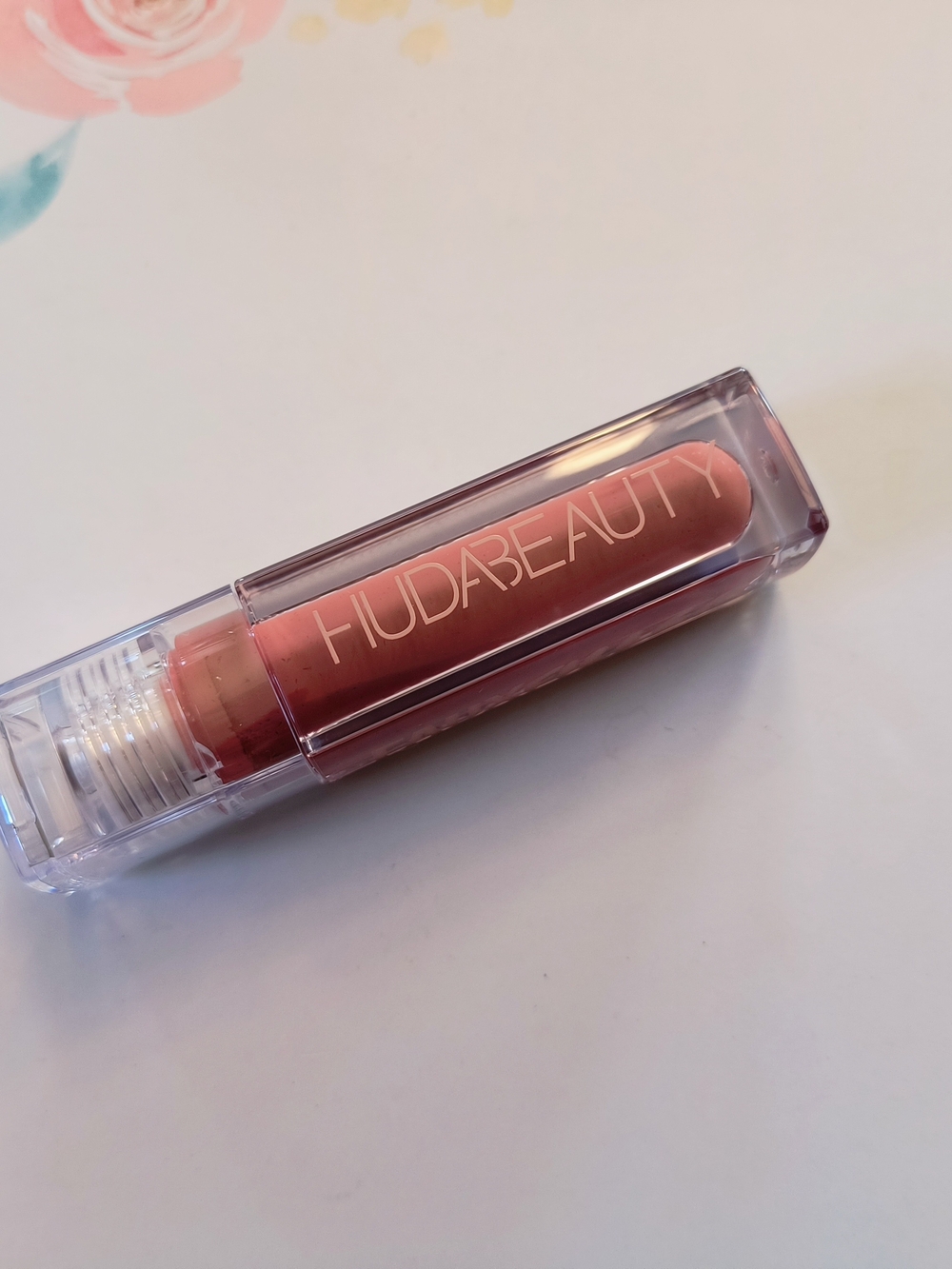 HUDA BEAUTY Faux Filler Gloss In Bombshell (Pinky Brown) Non-sticky